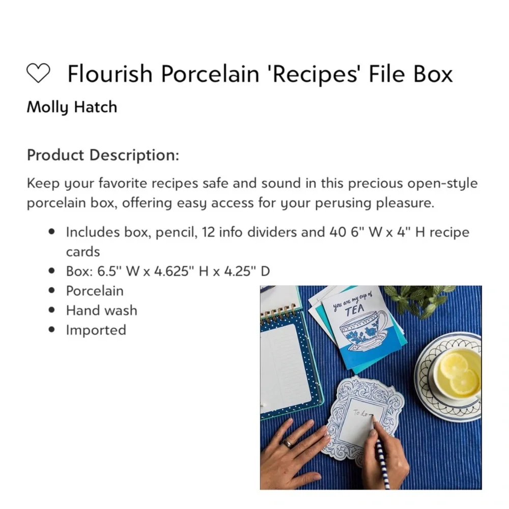 Molly Hatch Flourish Recipe File Box